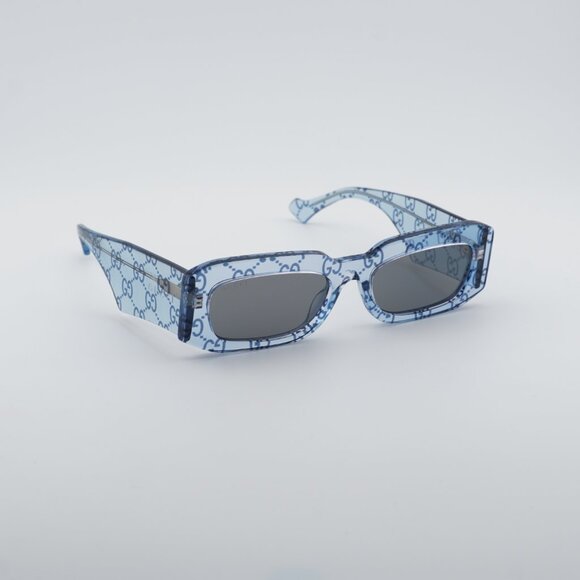Gucci GG1426S 006 Sunglasses Light Blue with GG Pattern Square Frame main image 8